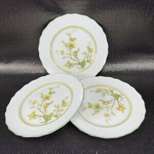 AK Kaiser Germany Porcelain Dish Plate 6inch Plates Dishes Yellow Flowers Set 3
